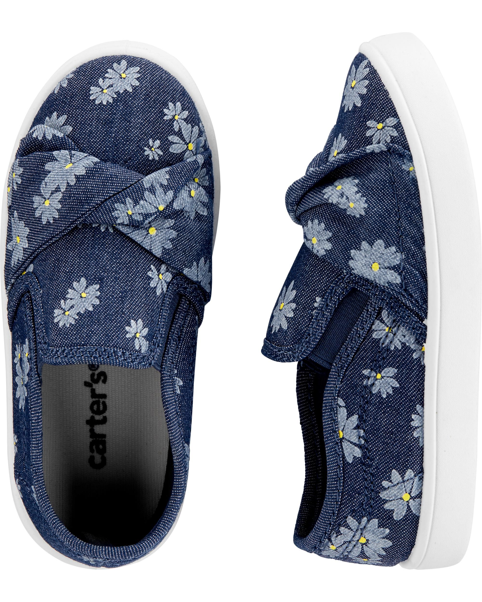 *CLEARANCE* Carter's Floral Chambray Casual Sneakers