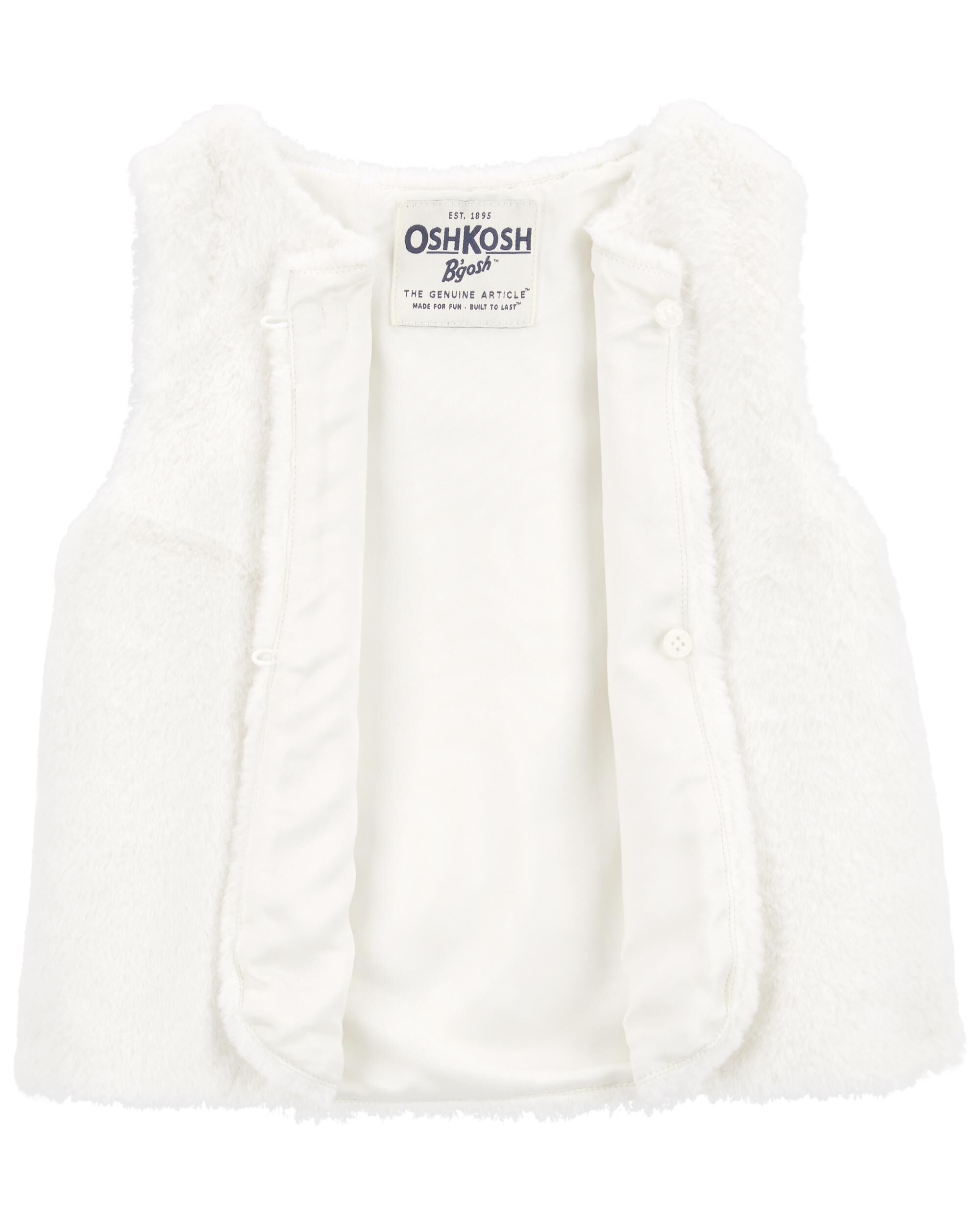 Oshkosh B gosh Toddler Girls Faux Fur Vest 4T White