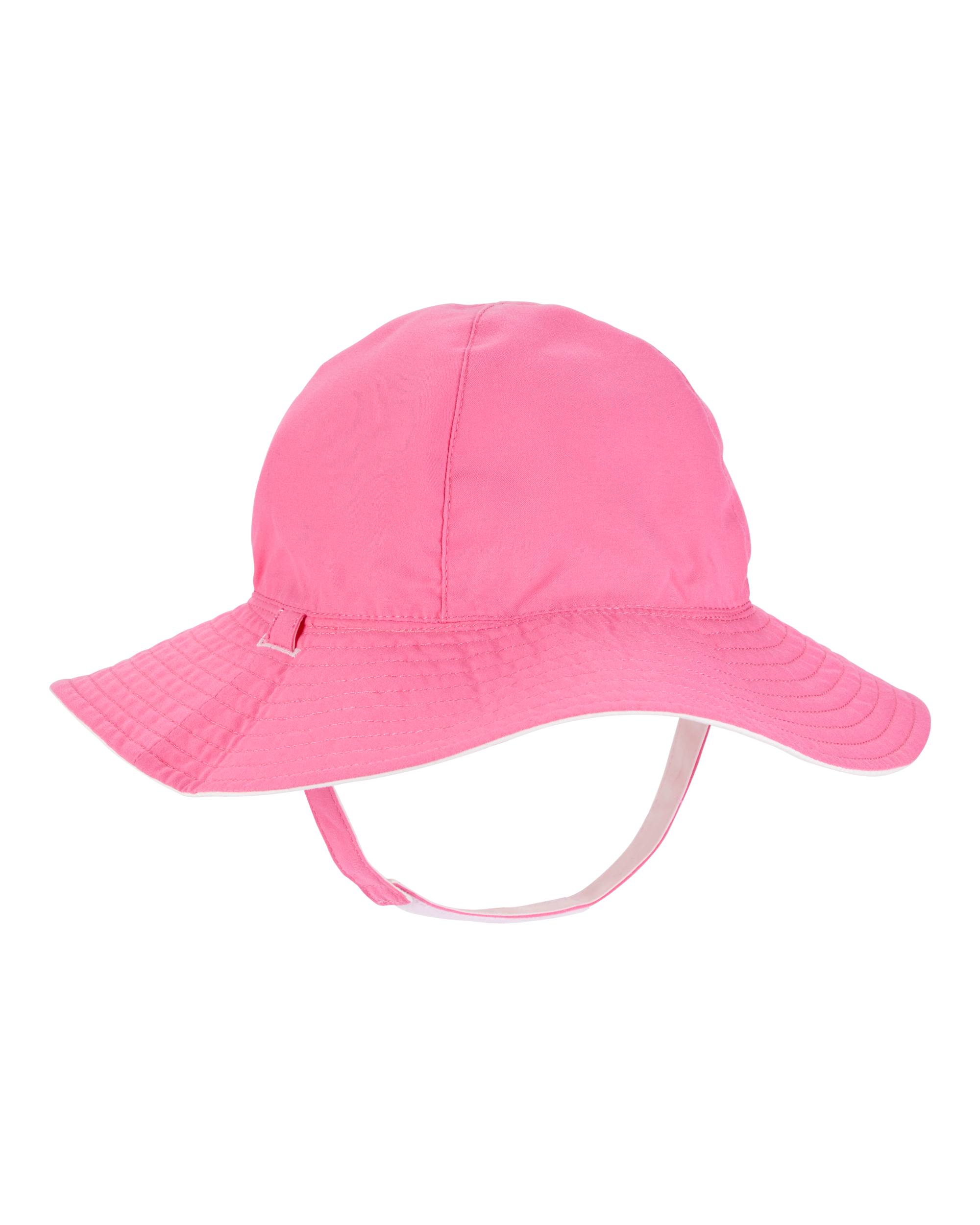 Baby Girl Reversible Solid Swim Hat - Pink/White