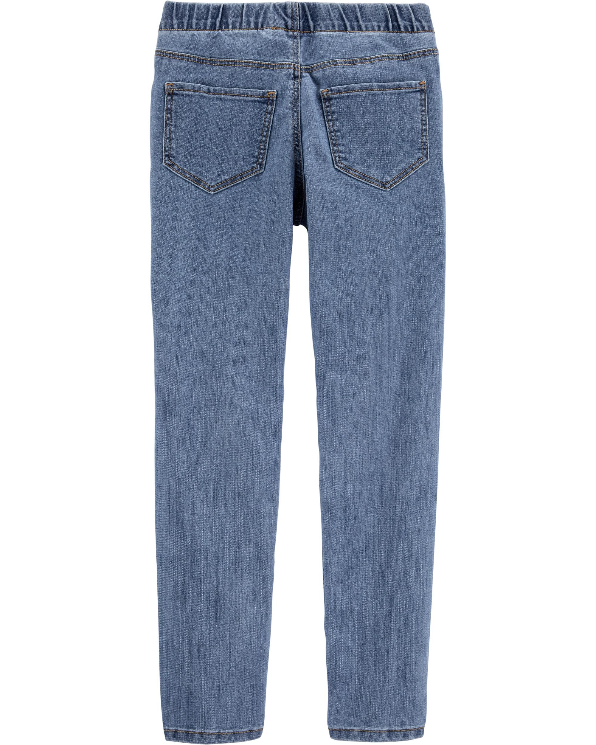 Kid Medium Blue Wash Elastic Waist Jeggings