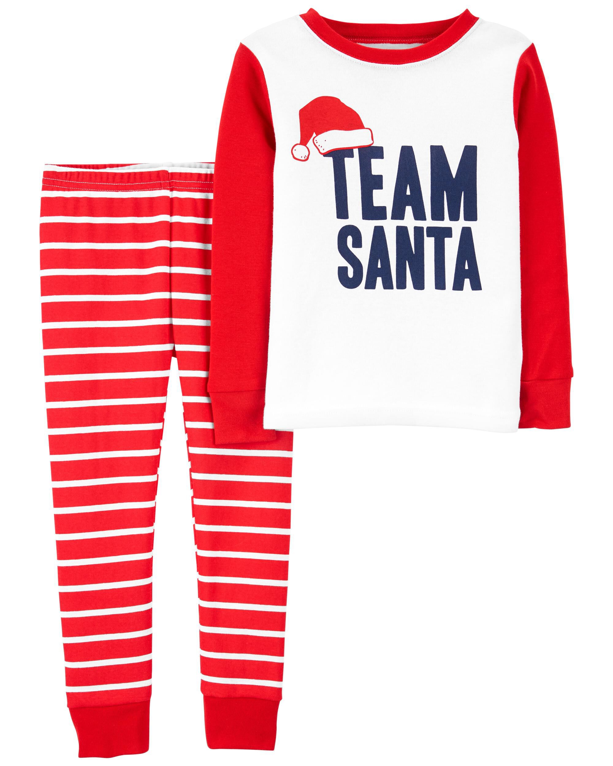 62-104 NEU Carters Pyjama Gr Schlafanzug Weihnachten rot weiß Santa's Helper 