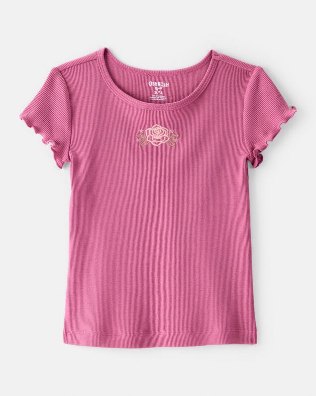 Product image 1 of Toddler Girl Flower Cotton Short-Sleeve Top - Pink