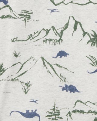 Product image 2 of Toddler Henley Dinosaur Print Shirt - Grey