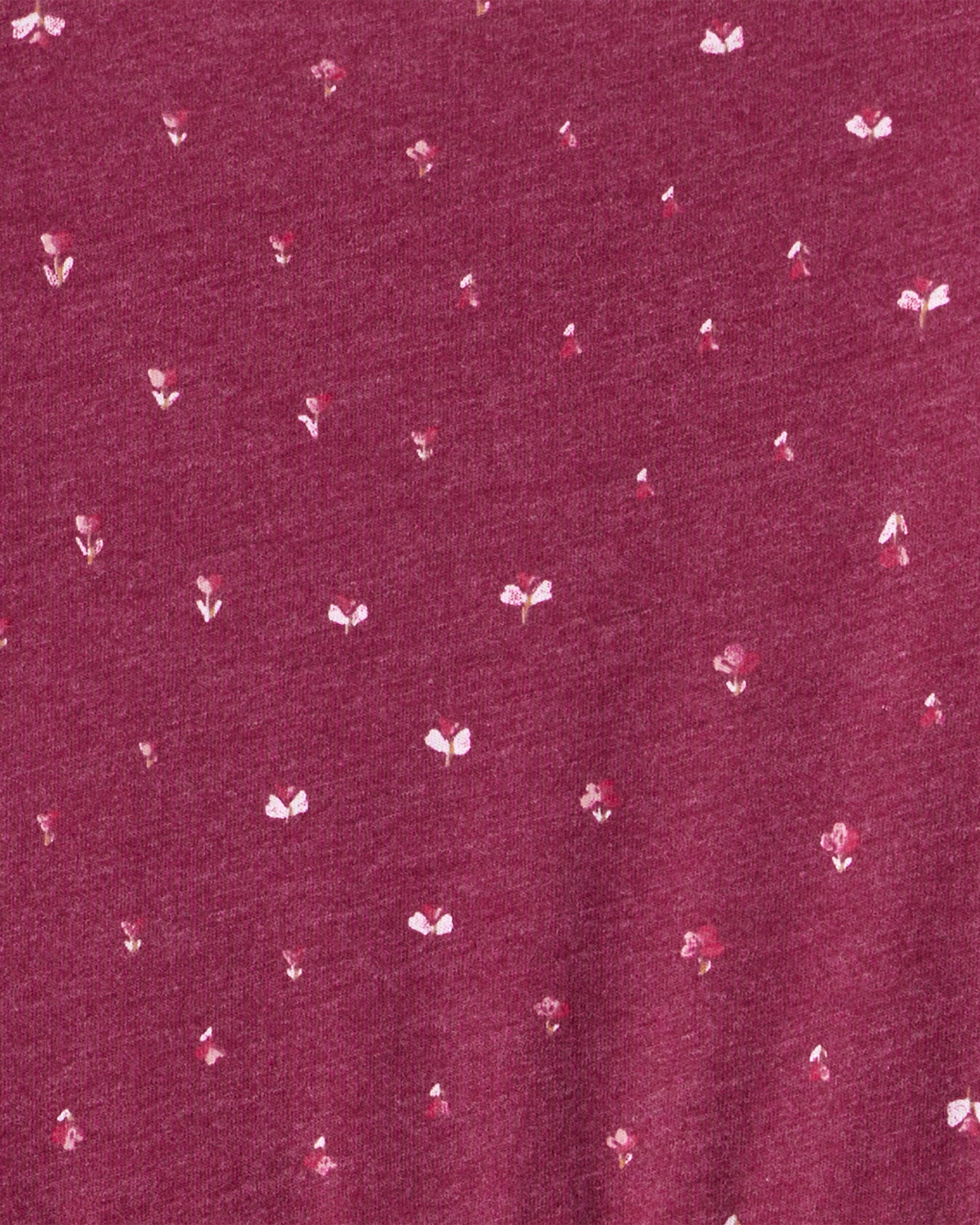 Girls Floral Long-Sleeve Dress - Maroon