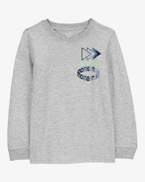  Product image 1 of Kid Sports Momentum Cotton Blend Long-Sleeve Tee - Gray
