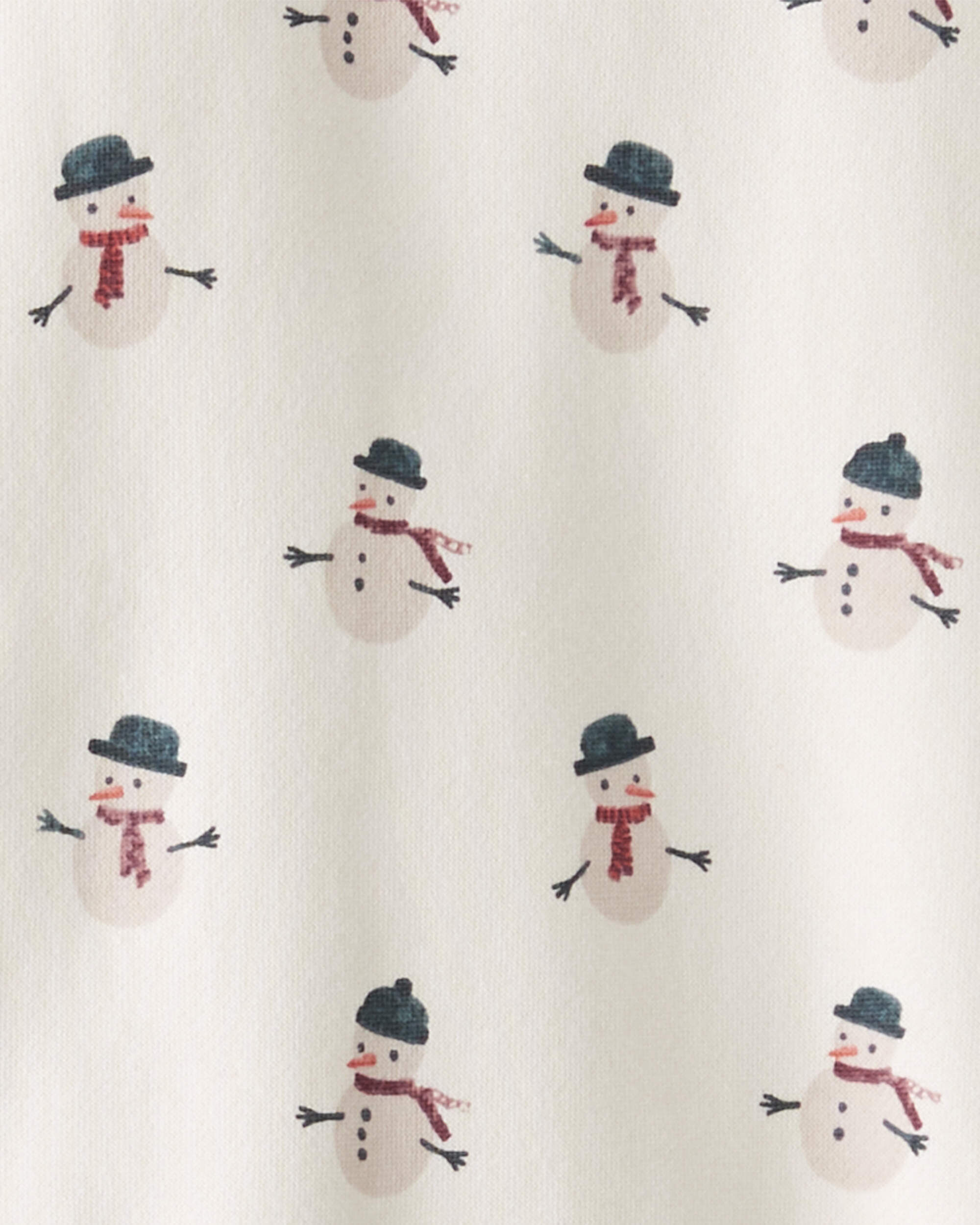 Toddler Boy 2-Piece Holiday Fleece Set Made with Organic Cotton in Snowman Print