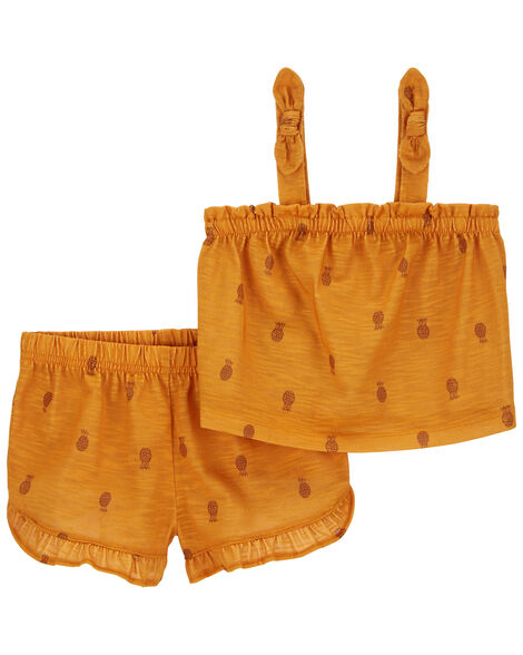 Product image 1 of Toddler 2-Piece Pineapple Loose Fit Pajama Set