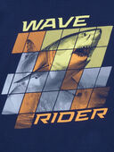 Navy - Kid Wave Rider Shark Graphic Tee, Selected