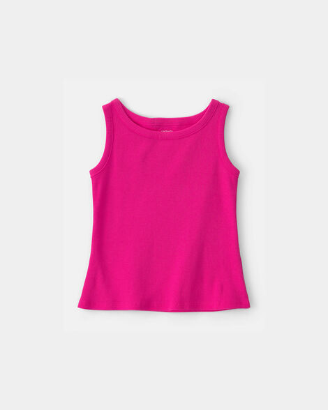 girls rib tank top - pink