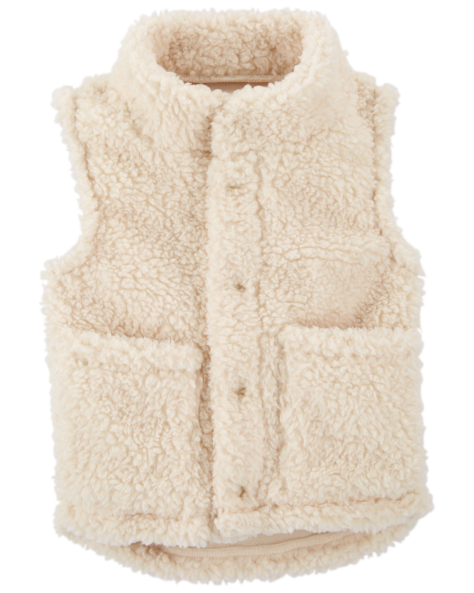 Tan Baby Fuzzy Sherpa Vest | carters.com
