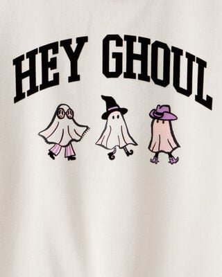 Product image 2 of Kid Halloween Hey Ghoul Pullover Sweatshirt - Ivory