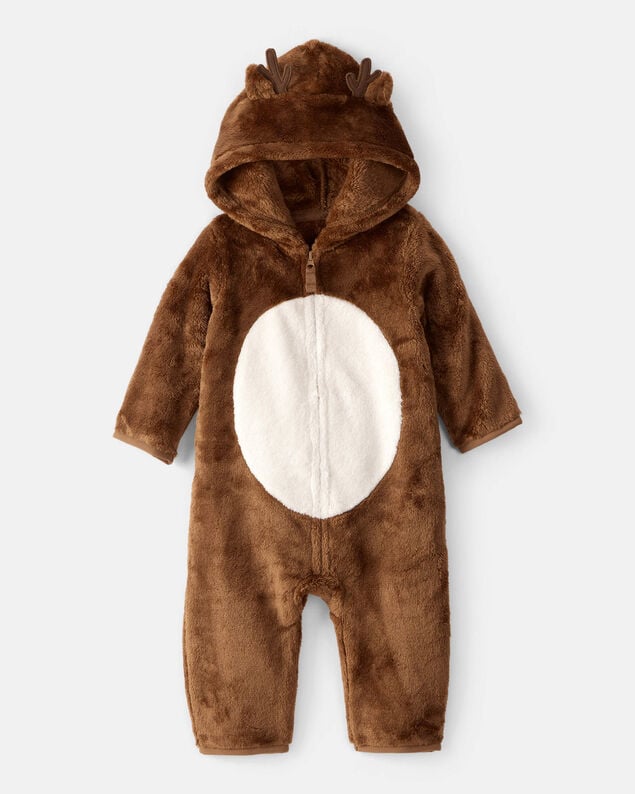 Product image 1 of Baby Reindeer Hooded Jumpsuit - Brown
