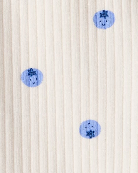 Product image 3 of Baby Girl Blueberry Print Cotton Pull-On Pants - Ivory