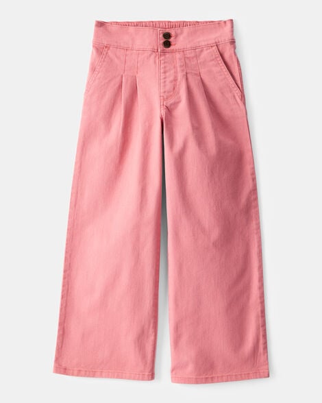 Product image 1 of Kid Twill Wide Leg Pants - Pink