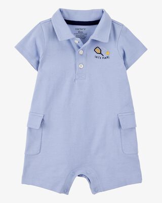 Product image 1 of Baby Pickleball Cotton Romper - Blue