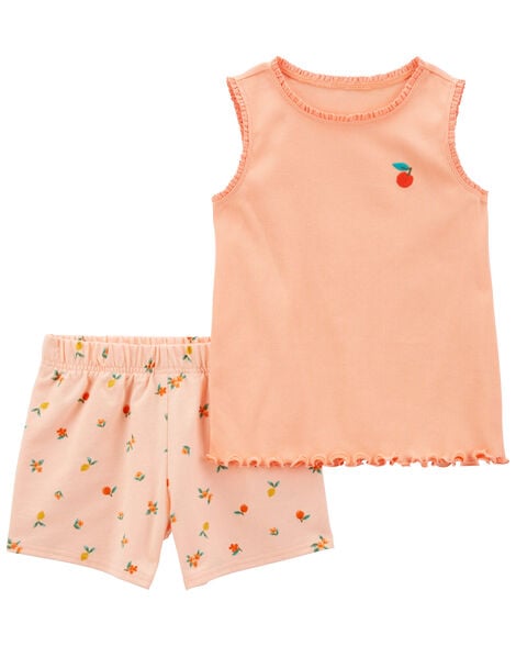 Product image 1 of Kid 2-Piece Peach Tank & Short Set