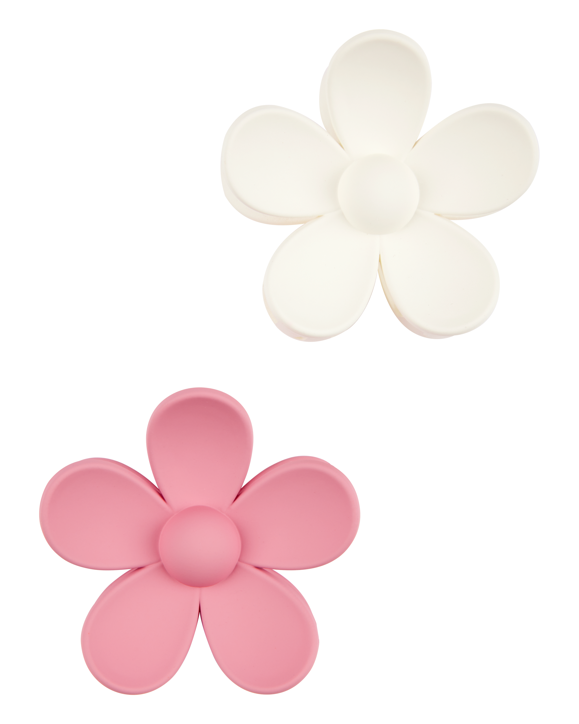 Girls 2-Pack Floral Hair Clips - White/Pink