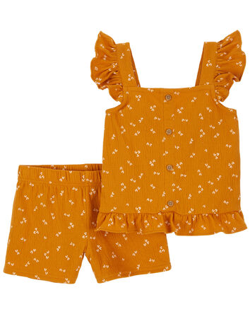 Toddler 2-Piece Floral Crinkle Jersey Outfit Set