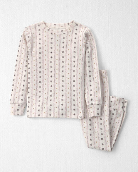 Toddler Girl 2-Piece Organic Cotton Pajamas in Snowflakes