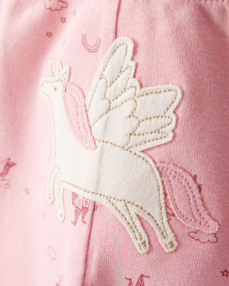 Toddler Girl 2-Piece Outfit Set - Unicorn Cat Print Long Sleeve Top & Pants, Comfortable Play Clothes For Ages 3-12 Years