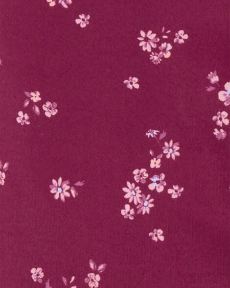  Product image 3 of Kid Floral Print Active Leggings In BeCool™ Fabric - Plum