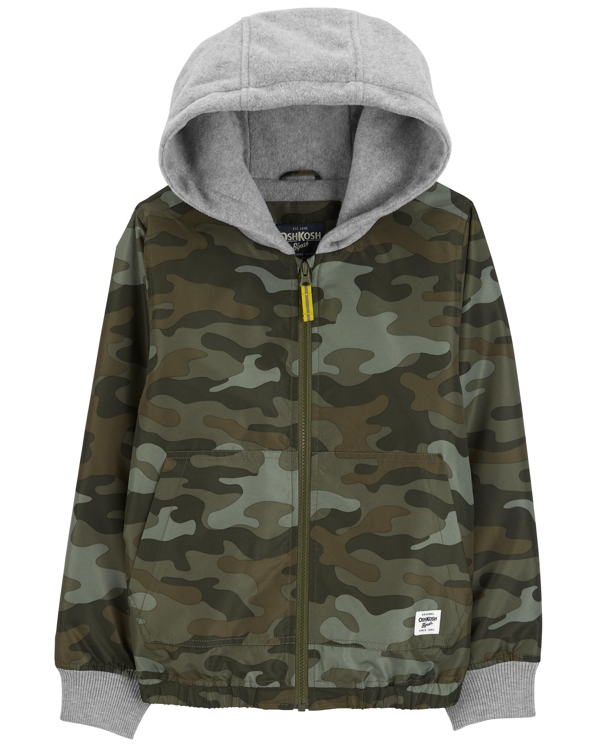 fleece system hooded bomber jacket