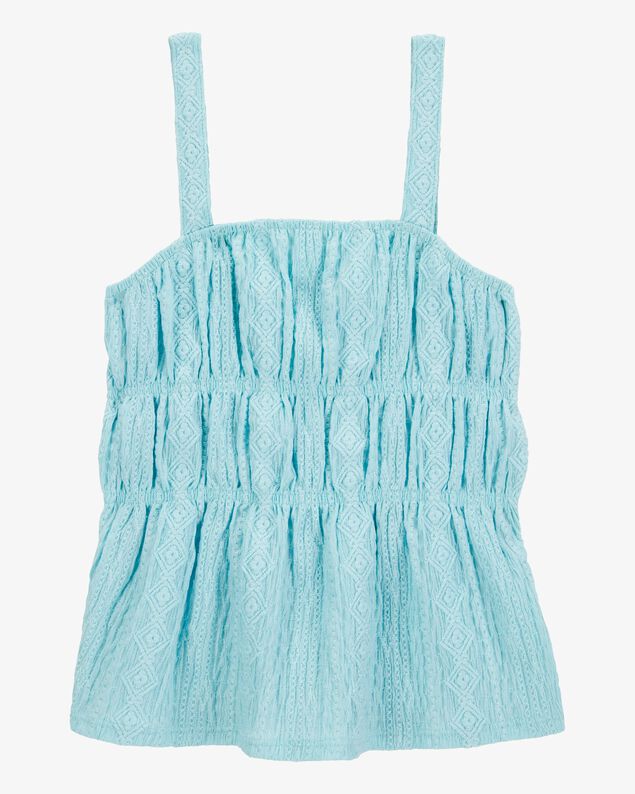 Product image 1 of Kid Ruched Textured Tank - Blue