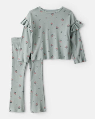 Toddler Girl 2-Piece Long-Sleeve Tee & Pant Set - Blue