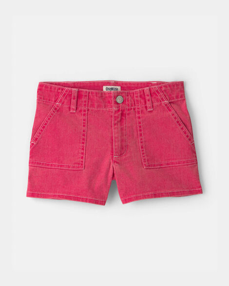 Girls Stretch Twill Shorts - Red
