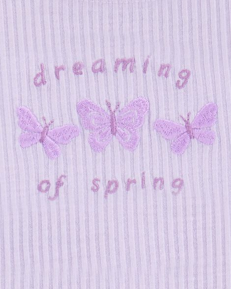 Toddler 2-Piece Butterfly Loose Fit Pajamas - Purple