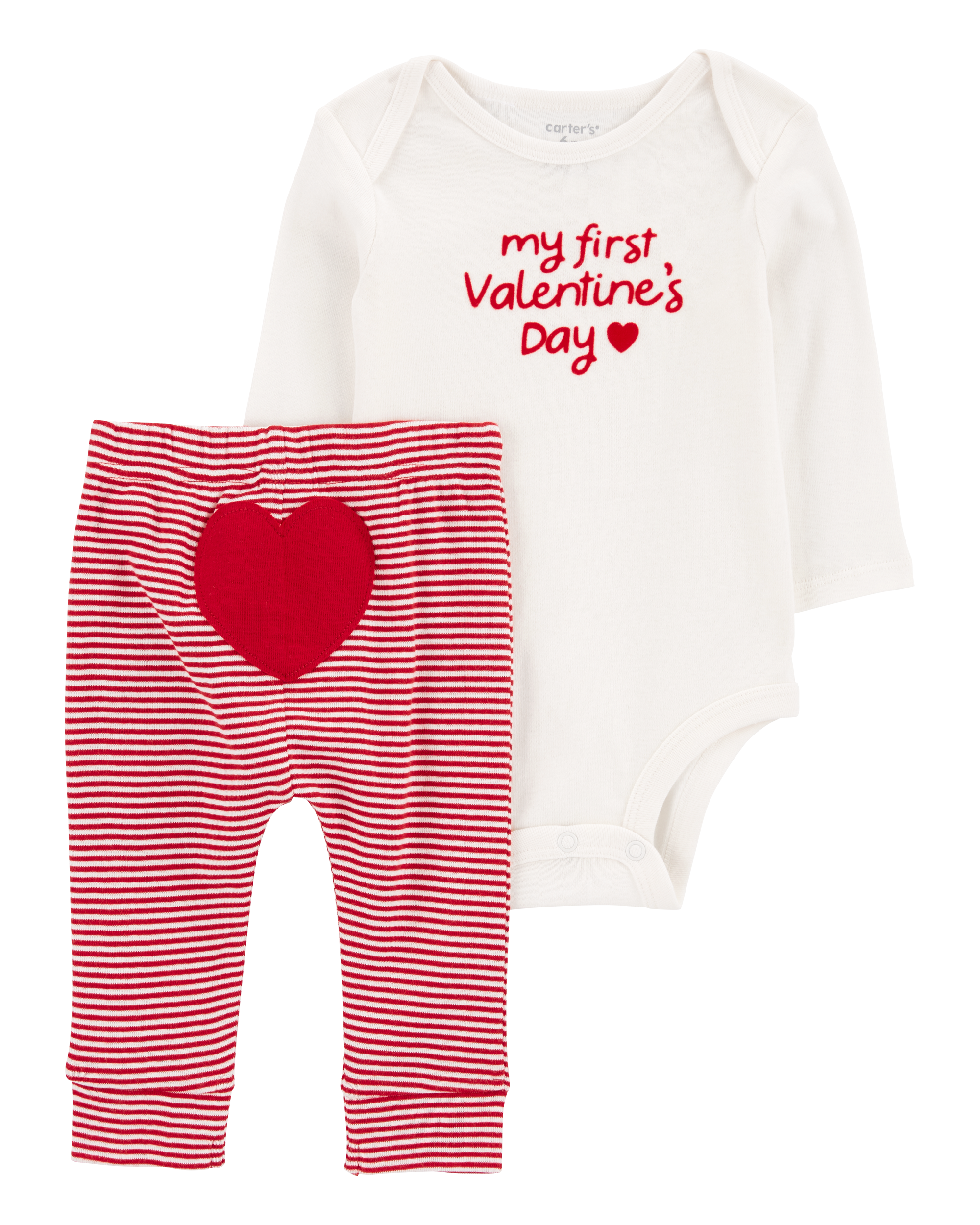 Baby 2-Piece My First Valentine's Day Bodysuit Pant Set