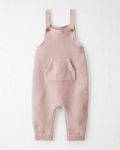  Product image 1 of Baby Organic Cotton Sweater Knit Overalls in Perfect Pink
