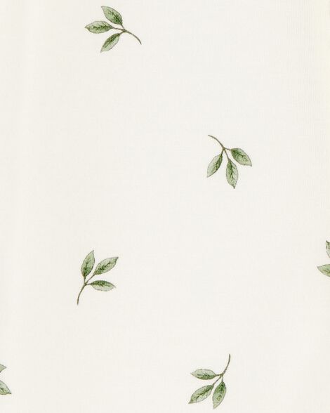  Product image 4 of Baby Leaf Print 2-Way Zip PurelySoft Sleep & Play Pajamas - Ivory