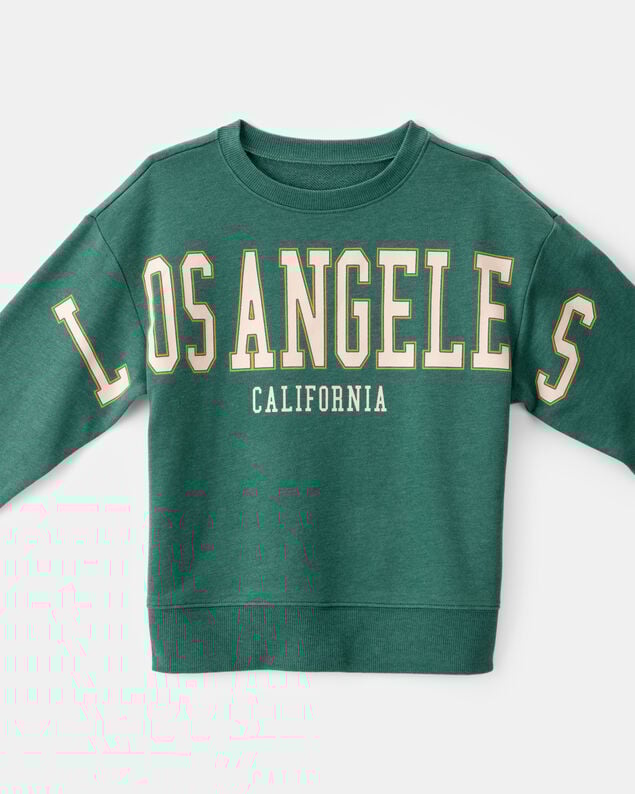 Product image 2 of Boys Los Angeles French Terry Pullover Sweatshirt - Green