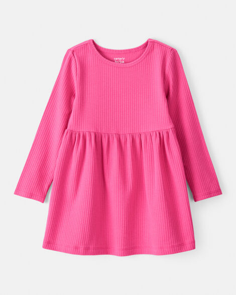 toddler girl long-sleeve dress - pink
