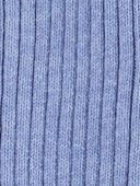 Blue - Baby Ribbed Sweater Knit Button-Front Jumpsuit - Blue, Selected
