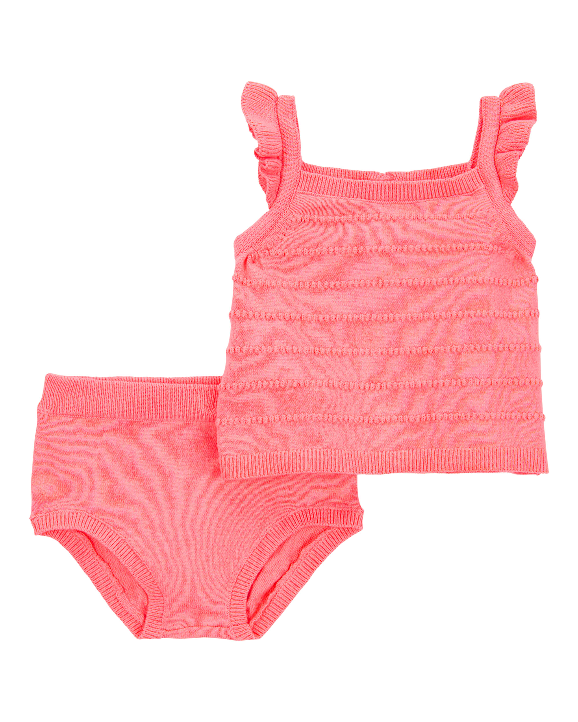 Baby Girl 2-Piece Sweater Knit Tank & Diaper Cover Set
