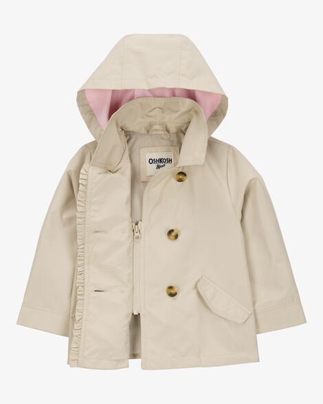  Product image 2 of Toddler Ruffle Trench Coat - Khaki
