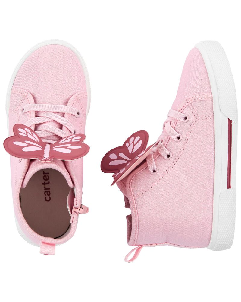 Toddler Pink Carter S Butterfly High Top Sneakers Carters Com