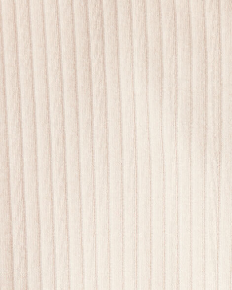 Toddler Girl Cotton Rib Pull-On Stretch Leggings - Cream