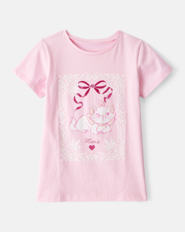 Product image 1 of Girls Marie Cat Short-Sleeve Graphic Tee - Pink
