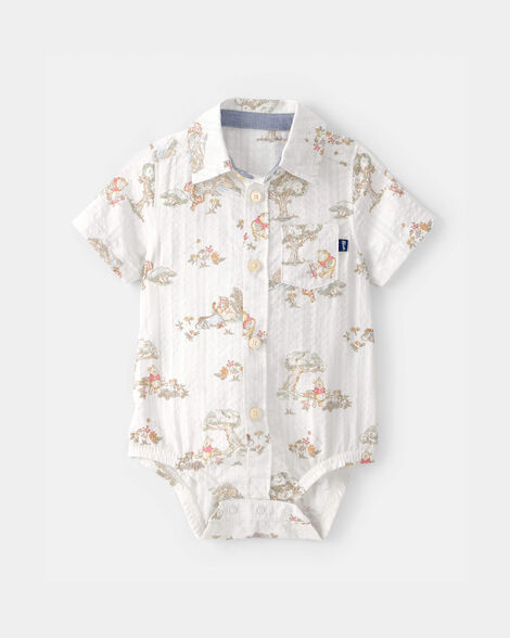Baby Boy Disney© Winnie the Pooh Button-Down Bodysuit - White