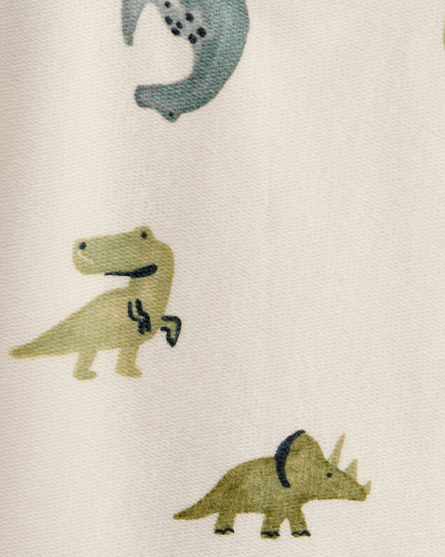 Product image 2 of Toddler Boy Dinosaur French Terry Long-Sleeve Tee & Pant Set - Ivory