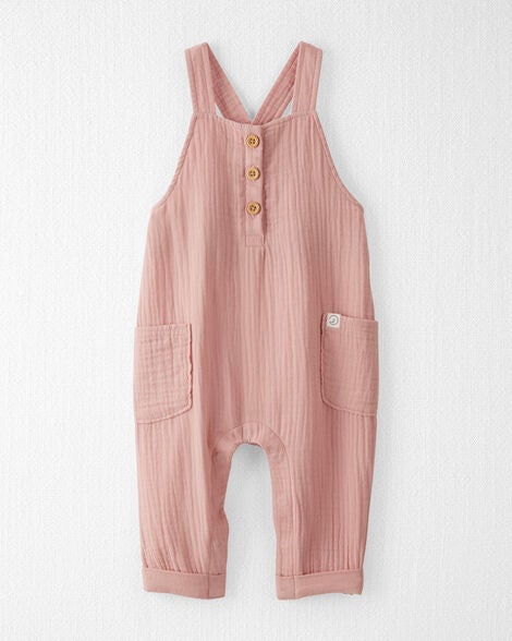  Product image 1 of Baby Organic Cotton Gauze Overalls in Pink