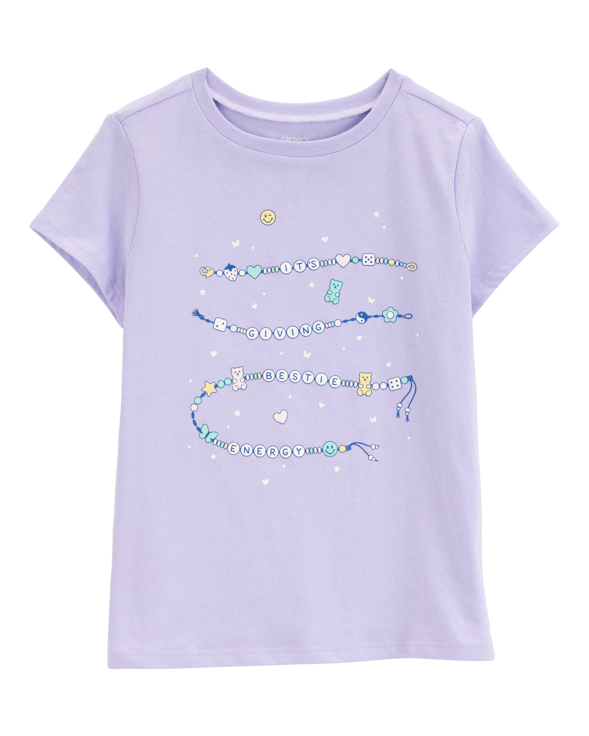 Girls Friendship Bracelet Short-Sleeve Graphic Tee - Blue