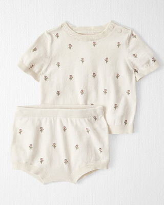 Product image 1 of Baby 2-Piece Organic Cotton Floral-Print Sweater Set