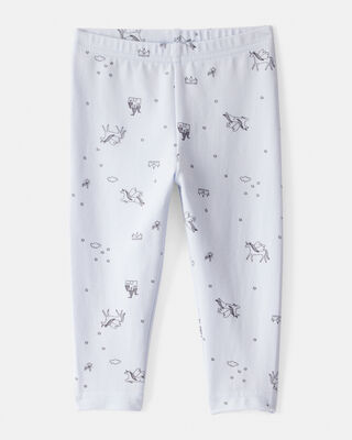 Baby Girl Cotton Heart Stretch Leggings - Purple
