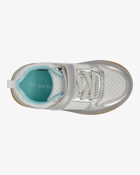  Product image 5 of Toddler Light Up Metallic Sneakers - Silver/Aqua