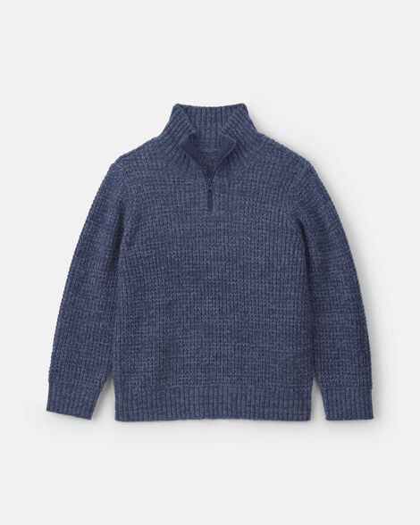 boys quarter-zip sweater - navy blue
