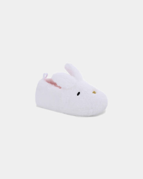 girls bunny slippers - white